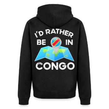 Congo - Unisex Premium Organic Zip Hoodie - black - Back - Nico (187cm)