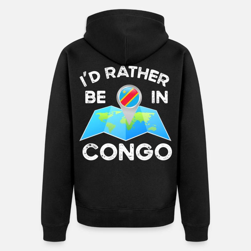 Kongo - Unisex Premium Bio Zip Hoodie - Schwarz