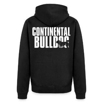 Colorbulls Conti Bulldoggen Continental Bulldogs - Unisex Premium Bio Zip Hoodie - Schwarz - Hinten - Nico (187cm)