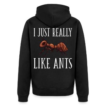 Ameisen Ameisenhaufen Insekt Erdnest Ameisenhügel - Unisex Premium Bio Zip Hoodie - Schwarz - Hinten - Nico (187cm)