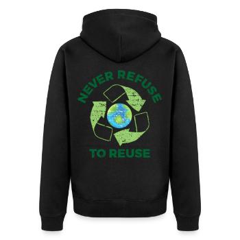 Recyclage Environnement Protection de la nature Terre - Veste à capuche bio Premium Unisexe - noir - Dos - Nico (187cm)