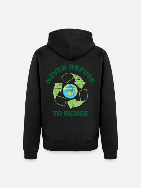 Recycling Umwelt Naturschutz Erde - Unisex Premium Bio Zip Hoodie - Schwarz