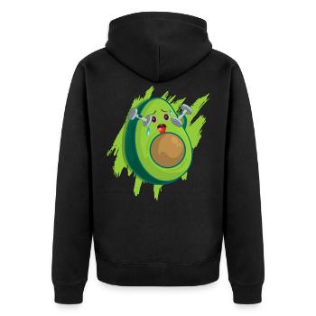 Avocado Tshirt Vegan Avokado Diät Schwanger Keto - Unisex Premium Bio Zip Hoodie - Schwarz - Hinten - Nico (187cm)