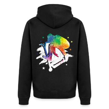 Scooter - Unisex Premium Bio Zip Hoodie - Schwarz - Hinten - Nico (187cm)