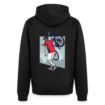 Bicycle Bicycles Biker Retro Bicycle Wheel - Unisex Premium Organic Zip Hoodie - black - Back - Nico (187cm)