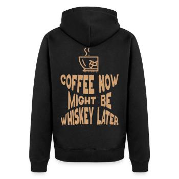 Whiskey Saying Whiskey Drinker Whiskey Lover - Unisex Premium Organic Zip Hoodie - black - Back - Nico (187cm)