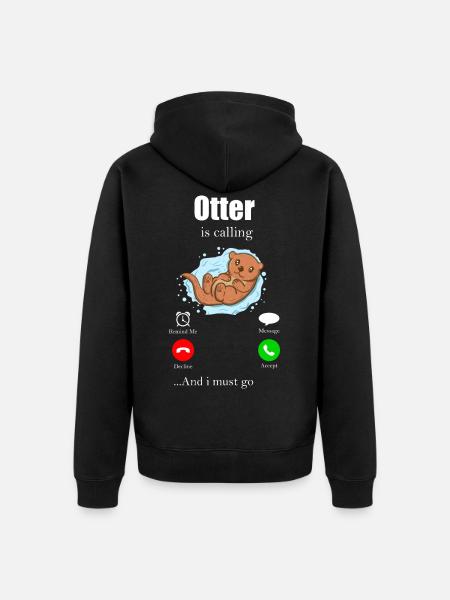 otter - Unisex Premium Organic Zip Hoodie - black
