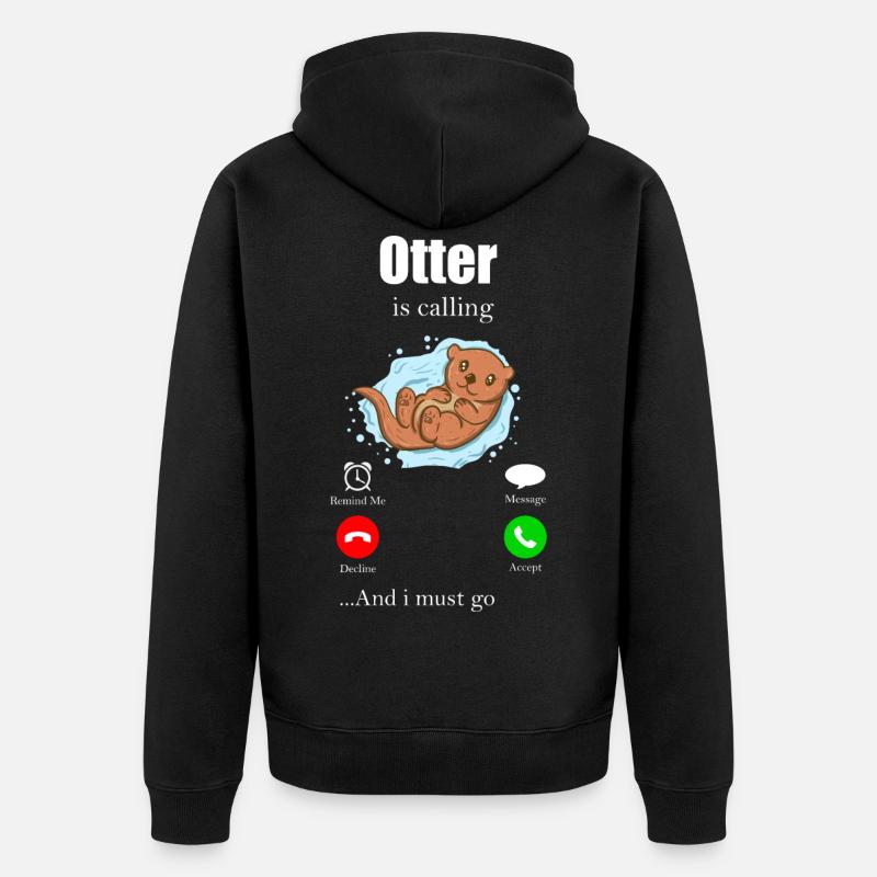 Otter - Unisex Premium Bio Zip Hoodie - Schwarz