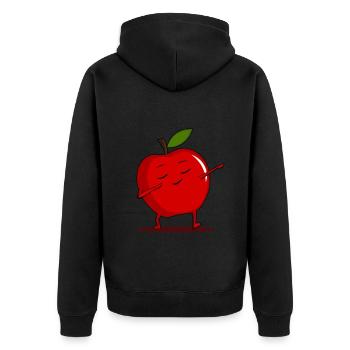 Dabbing Red Apple - Dab Funny Dancing Fruit - Unisex Premium Organic Zip Hoodie - black - Back - Nico (187cm)