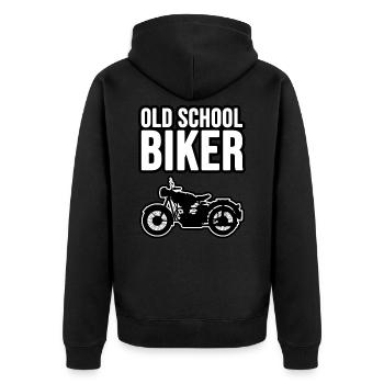 Old School Biker ! - Veste à capuche bio Premium Unisexe - noir - Dos - Nico (187cm)