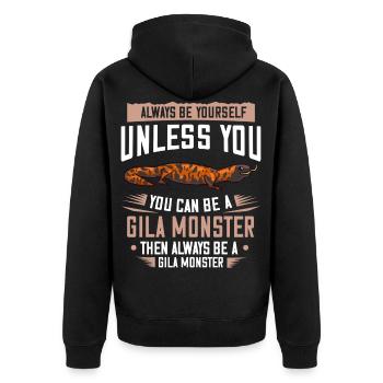 Gila Monster Eidechse Krustenechse Reptilien - Unisex Premium Bio Zip Hoodie - Schwarz - Hinten - Nico (187cm)