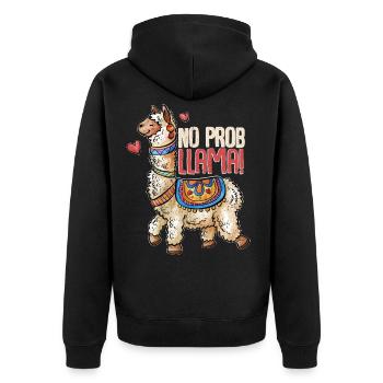 Lama - Veste à capuche bio Premium Unisexe - noir - Dos - Nico (187cm)