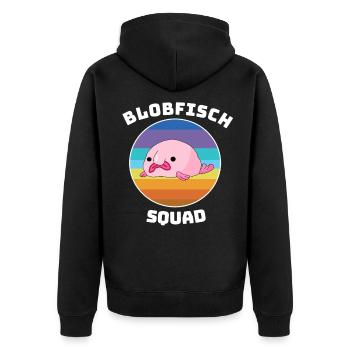 Blobfisch Tauchen Tier Meereskreatur Squad Fisch - Unisex Premium Bio Zip Hoodie - Schwarz - Hinten - Nico (187cm)
