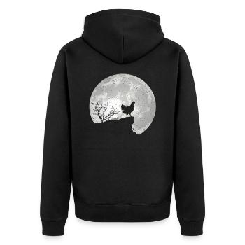 Poulets agriculture ferme lune lune - Veste à capuche bio Premium Unisexe - noir - Dos - Nico (187cm)