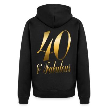 40 & Fabulous Gift for 40th Birthday - Unisex Premium Organic Zip Hoodie - black - Back - Nico (187cm)