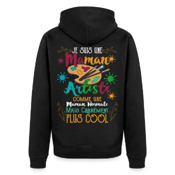 Je Suis Une Maman Artiste - Veste à capuche bio Premium Unisexe - noir - Dos - Nico (187cm)