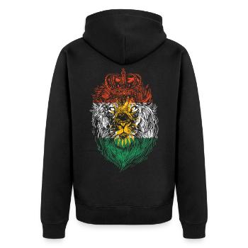 Kurdistan Lion Kurd Kurds Kurdish Gift - Unisex Premium Organic Zip Hoodie - black - Back - Nico (187cm)