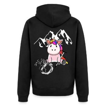 Licorne Montagne Sports Escalade Sommets Montagnes en plein air - Veste à capuche bio Premium Unisexe - noir - Dos - Nico (187cm)