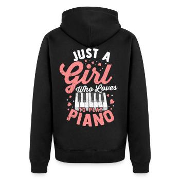 piano piano piano piano digital piano musique filles - Veste à capuche bio Premium Unisexe - noir - Dos - Nico (187cm)