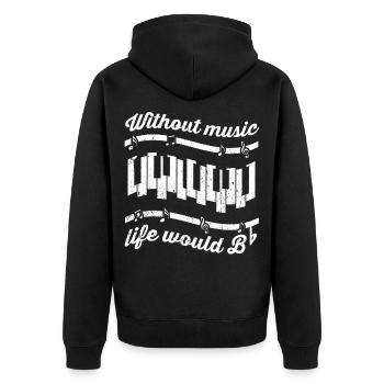 Piano Piano piano piano numérique musique cadeau - Veste à capuche bio Premium Unisexe - noir - Dos - Nico (187cm)