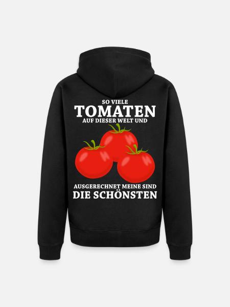 Tomaten Tomate Spruch - Unisex Premium Bio Zip Hoodie - Schwarz