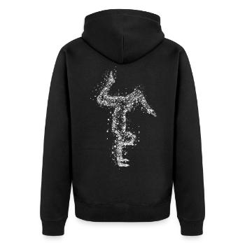 Handstand Turnen Tropfen - Unisex Premium Bio Zip Hoodie - Schwarz - Hinten - Nico (187cm)
