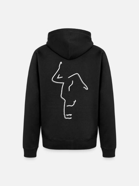 Handstand Gymnastics Lines - Unisex Premium Organic Zip Hoodie - black