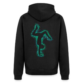 Handstand Gymnastics Gymnast Outline - Unisex Premium Organic Zip Hoodie - black - Back - Nico (187cm)