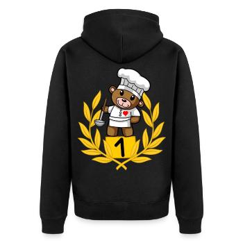 Chef Chef Amateur Cook Cooking Professions - Unisex Premium Organic Zip Hoodie - black - Back - Nico (187cm)