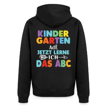 Erster Schultag Schulanfang Schulkind - Unisex Premium Bio Zip Hoodie - Schwarz - Hinten - Nico (187cm)