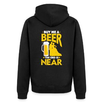 Marriage is near, buy me a beer bachelor or - Unisex Premium Organic Zip Hoodie - black - Back - Nico (187cm)
