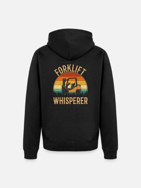 Forklift whisperer forklift operator - Unisex Premium Bio Zip Hoodie - Schwarz
