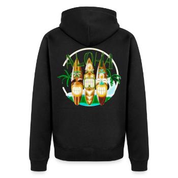 TIKI Ancestor God Figures Surf Boards ALOHA 2 - Veste à capuche bio Premium Unisexe - noir - Dos - Nico (187cm)