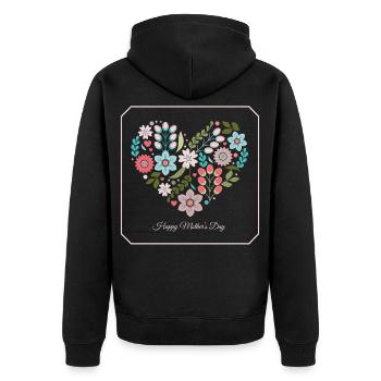 Fête des Mères Cadeau meilleur maman cadeau de fête des mères - Veste à capuche bio Premium Unisexe - noir - Dos - Nico (187cm)