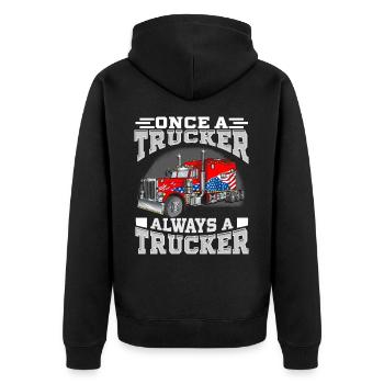 Once a Trucker, Always a Trucker - Veste à capuche bio Premium Unisexe - noir - Dos - Nico (187cm)