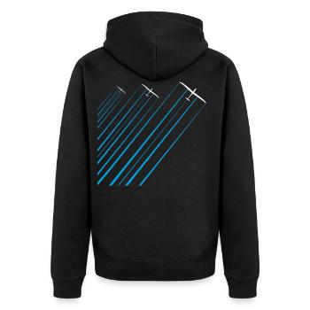 Gliders with water gliders gliders - Unisex Premium Organic Zip Hoodie - black - Back - Nico (187cm)
