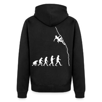 Escalade Bouldern grimpeur Climbing Climber Evolu - Veste à capuche bio Premium Unisexe - noir - Dos - Nico (187cm)