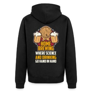 Home Brewing Where Science Brewery Drinks - Unisex Premium Organic Zip Hoodie - black - Back - Nico (187cm)