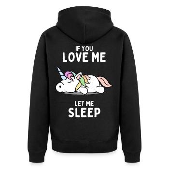 Licorne endormie Cadeau amusant - Veste à capuche bio Premium Unisexe - noir - Dos - Nico (187cm)