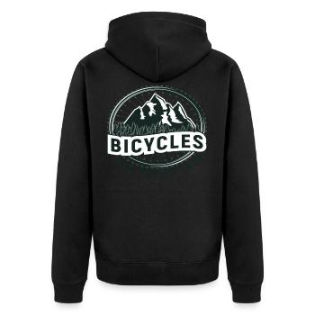 Bicycle Bicycles Biker Retro Bicycle Wheel - Unisex Premium Organic Zip Hoodie - black - Back - Nico (187cm)