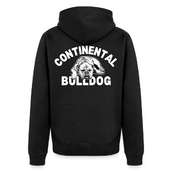 Colorbulls Conti Bulldoggen Continental Bulldogs - Unisex Premium Organic Zip Hoodie - black - Back - Nico (187cm)