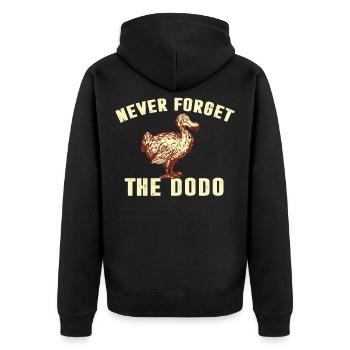 never forget the dodo n’oublie pas oiseau dodo - Veste à capuche bio Premium Unisexe - noir - Dos - Nico (187cm)