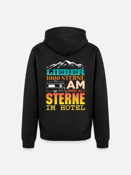 Camper Camping Wohnwagen Spruch Urlaub - Unisex Premium Bio Zip Hoodie - Schwarz