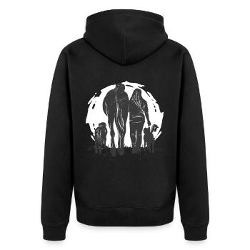 cheval fille chien amour - Veste à capuche bio Premium Unisexe - noir - Dos - Nico (187cm)