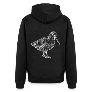 Großer Brachvogel Vogel Vögel Tier Fliegen - Unisex Premium Bio Zip Hoodie - Schwarz - Hinten - Nico (187cm)