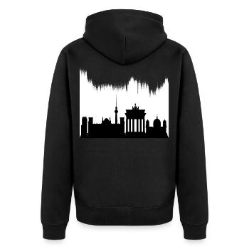 Berlin Germany Deutschland Skyline City - Unisex Premium Organic Zip Hoodie - black - Back - Nico (187cm)