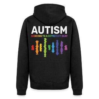 Autism - Veste à capuche bio Premium Unisexe - noir - Dos - Nico (187cm)