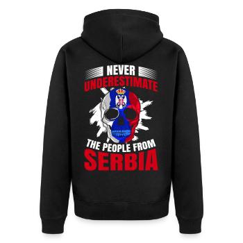 Serbie Tshirt Yougoslavie Belgrade Tito cadeau - Veste à capuche bio Premium Unisexe - noir - Dos - Nico (187cm)