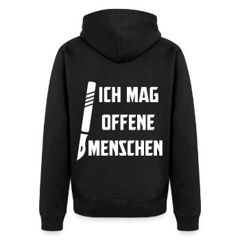 Chirurg Geschenk Medizin Doktor Doc Arzt Sprüche - Unisex Premium Bio Zip Hoodie - Schwarz - Hinten - Nico (187cm)
