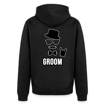 Cool Groom - Unisex Premium Organic Zip Hoodie - black - Back - Nico (187cm)